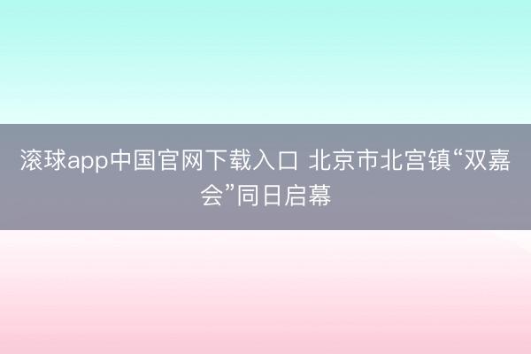 滚球app中国官网下载入口 北京市北宫镇“双嘉会”同日启幕