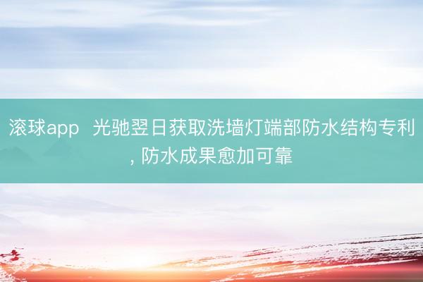 滚球app  光驰翌日获取洗墙灯端部防水结构专利， 防水成果愈加可靠