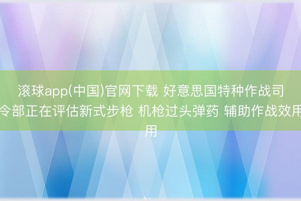 滚球app(中国)官网下载 好意思国特种作战司令部正在评估新式步枪 机枪过头弹药 辅助作战效用