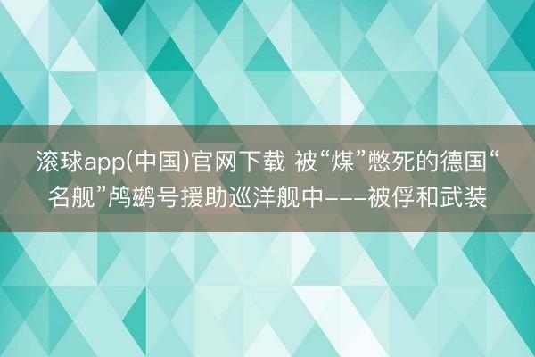 滚球app(中国)官网下载 被“煤”憋死的德国“名舰”鸬鹚号援助巡洋舰中---被俘和武装