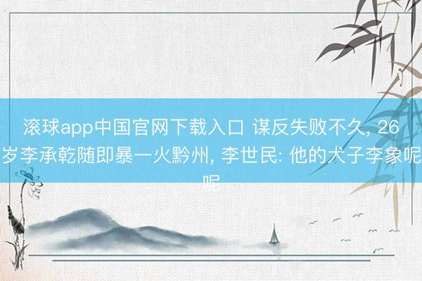 滚球app中国官网下载入口 谋反失败不久， 26岁李承乾随即暴一火黔州， 李世民: 他的犬子李象呢