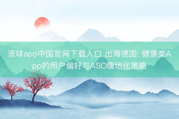 滚球app中国官网下载入口 出海德国: 健康类App的用户偏好与ASO腹地化策略