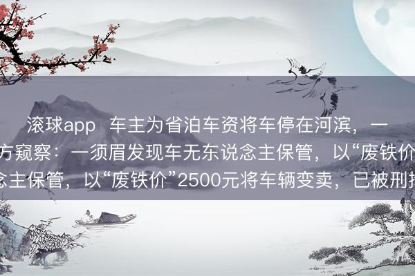 滚球app  车主为省泊车资将车停在河滨，一周后发现车没了，警方窥察：一须眉发现车无东说念主保管，以“废铁价”2500元将车辆变卖，已被刑拘