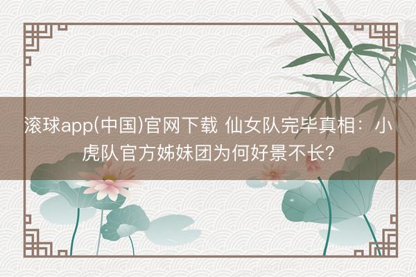 滚球app(中国)官网下载 仙女队完毕真相：小虎队官方姊妹团为何好景不长？