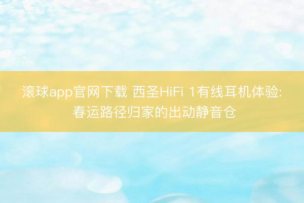 滚球app官网下载 西圣HiFi 1有线耳机体验: 春运路径归家的出动静音仓