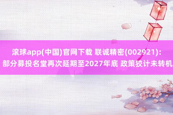滚球app(中国)官网下载 联诚精密(002921): 部分募投名堂再次延期至2027年底 政策狡计未转机